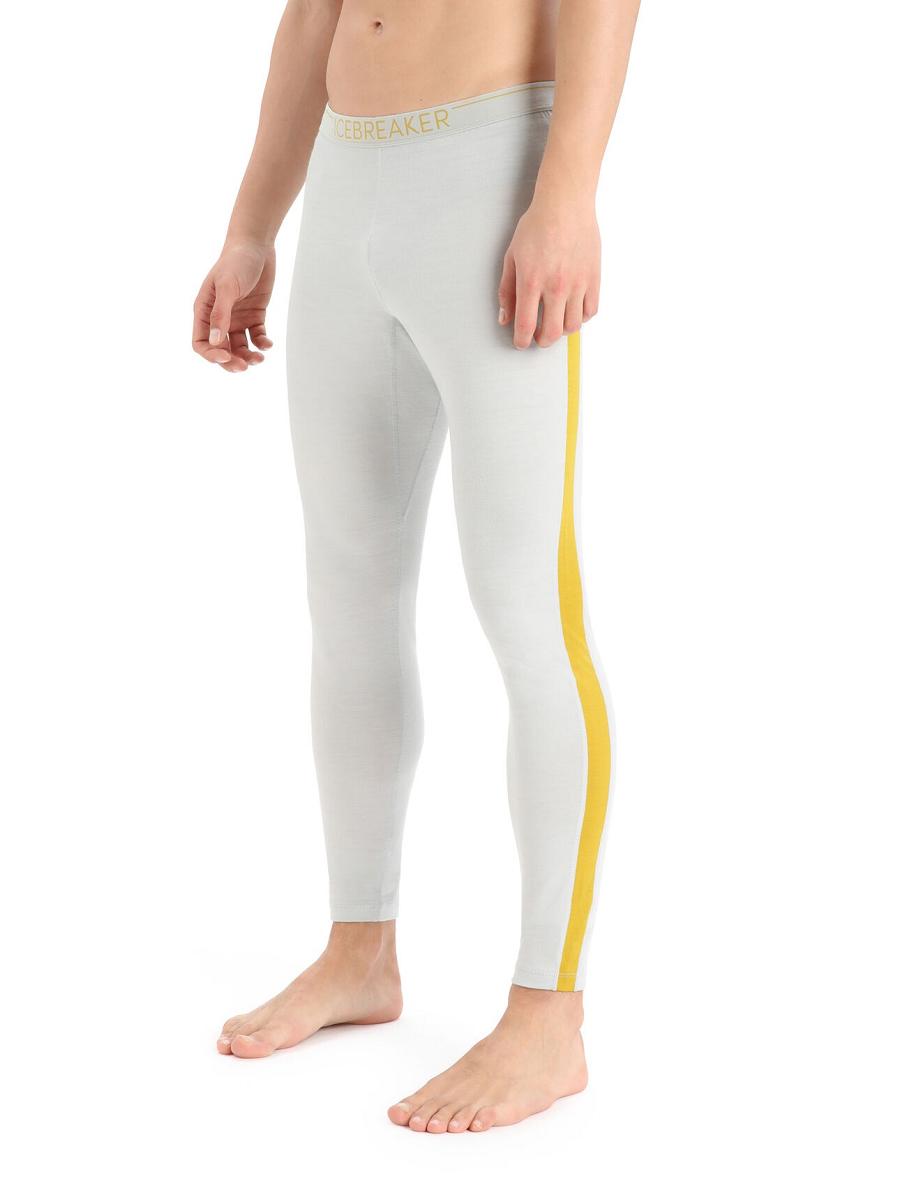 Ether / Silent Gold Men's Icebreaker Merino 200 Sonebula Thermal Leggings | USA 1127UZGT